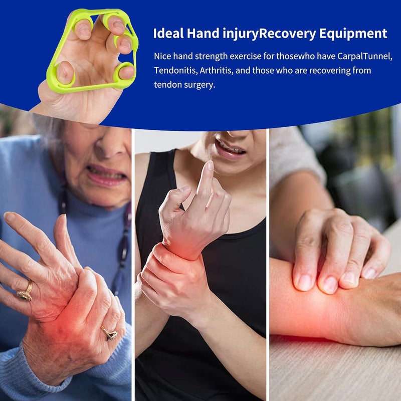 CQSYWQING Hand Grip Strengthener, Finger Exerciser, Grip Strength Trainer (6 PCS),New Material,Forearm Grip Workout, Finger Stretcher, Relieve Wrist Pain, Carpal Tunnel, Trigger Finger, Mallet Finger - Image 5